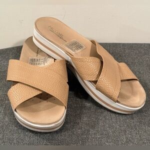 Modare Comfortflex Nude Cross-Strap Slip-On Sandals |Size 9